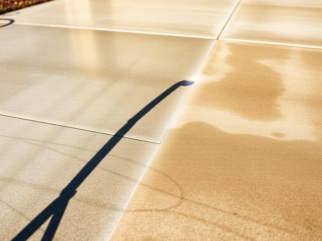 Concrete driveway being pressure washed clean in Syracuse NY